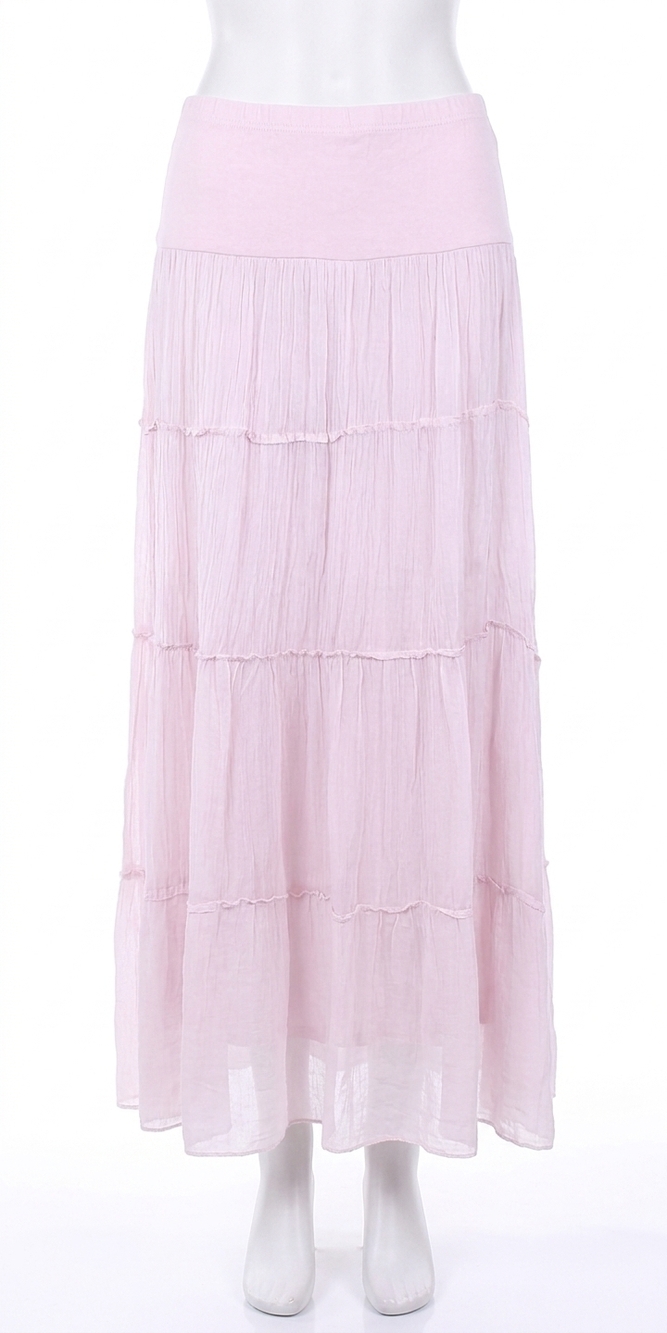 NEW GIGI MODA solima long tiered maxi skirt in pink